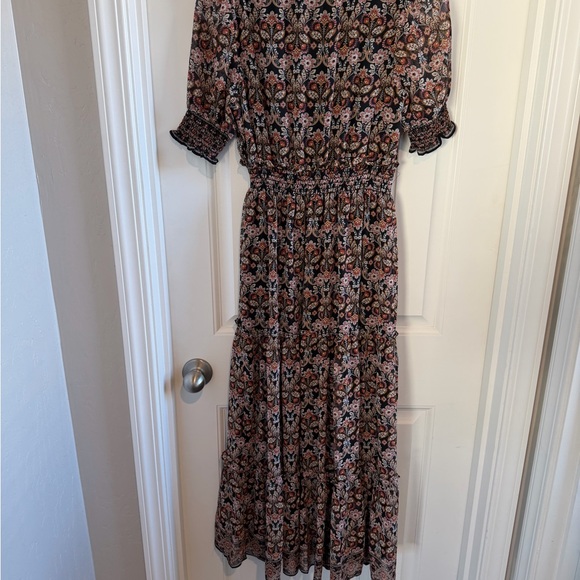 Max Studio Floral Maxi Dress with Ruffle Sleeves - Picture 2 of 3